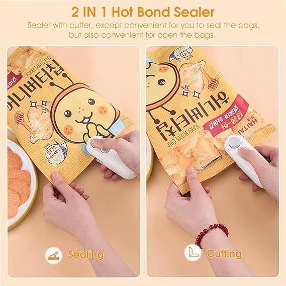 Mini Bag Sealer,2 IN 1 Plastic Sealer & Cutter